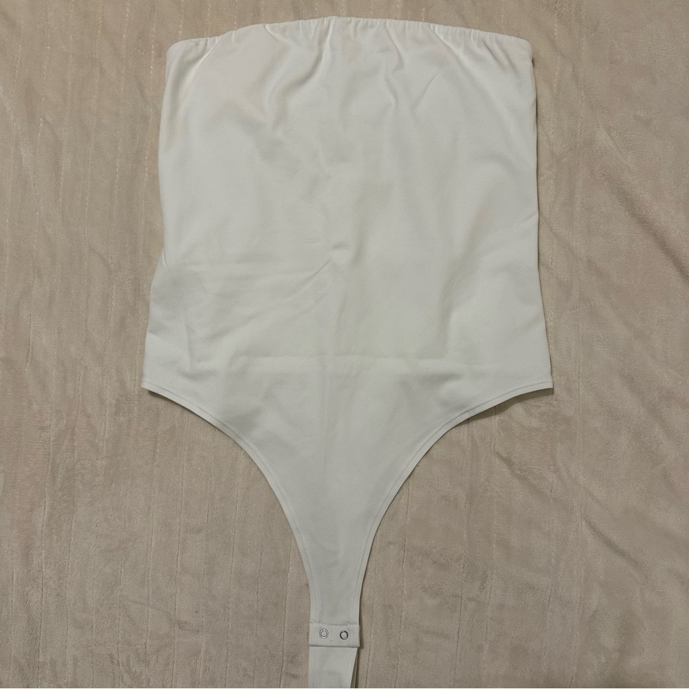 White Strapless Bodysuit